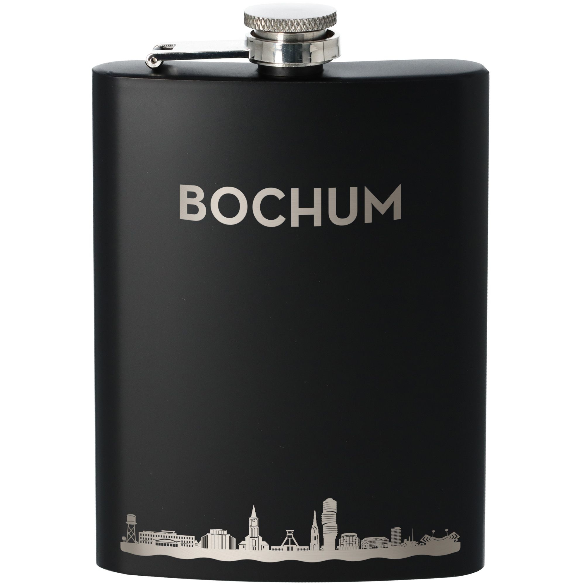 Flachmann Skyline Bochum Schwarz 235ml