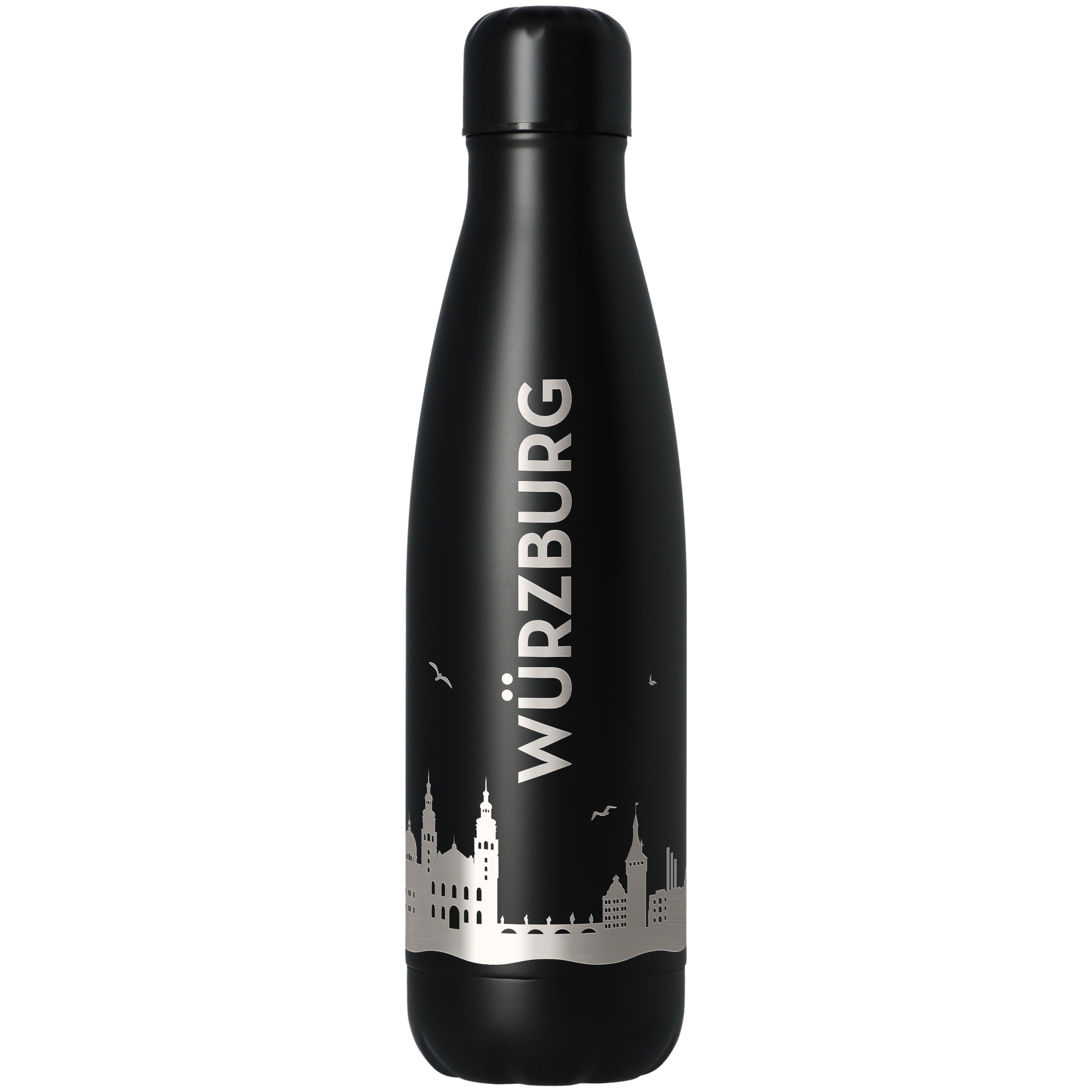 Trinkflasche Skyline Würzburg Schwarz 500ml