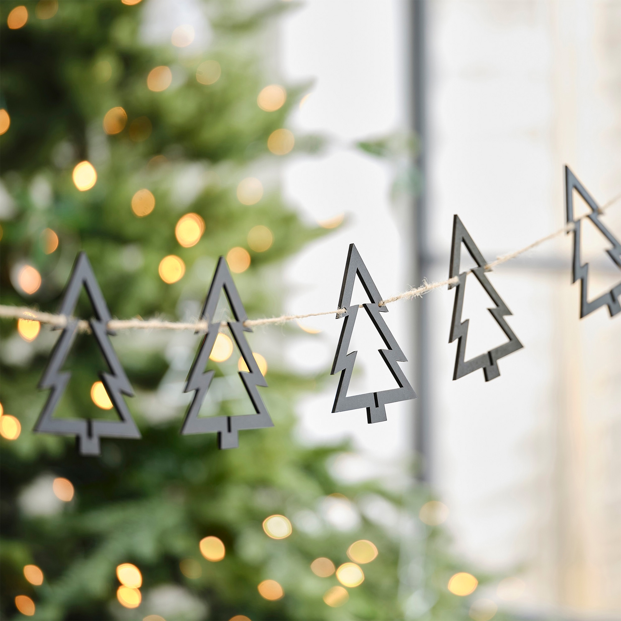 Weihnachtsbaum-Girlande aus Holz 2m