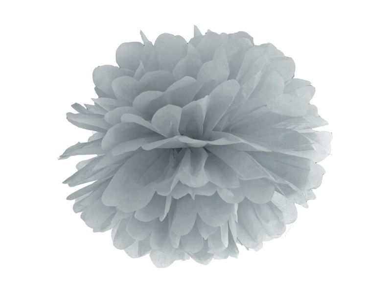 Pompom aus Papier - klein, Grau