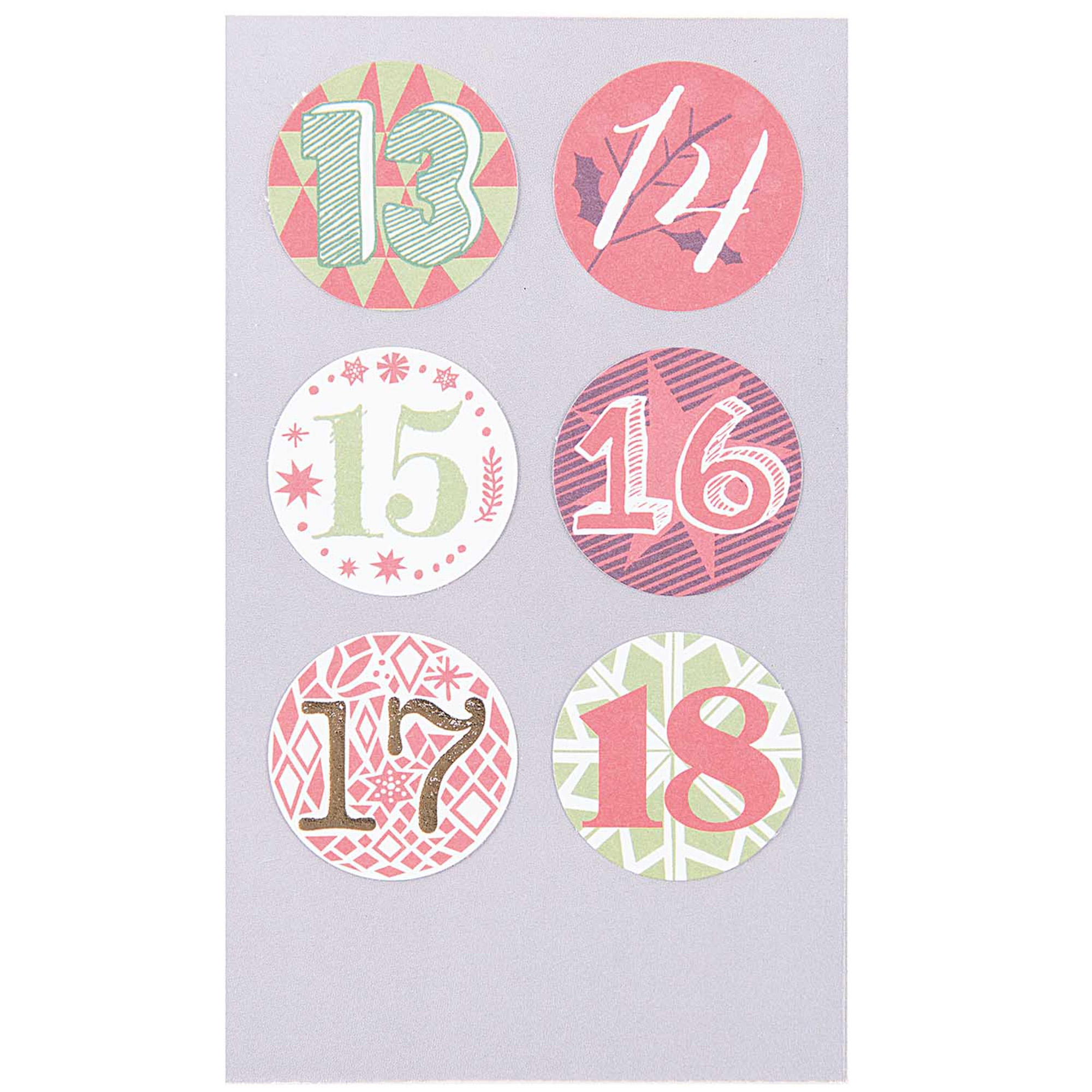 Adventskalender Sticker - Rot / Grün