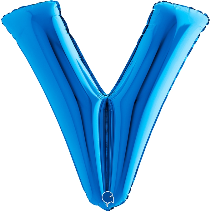 Folienballon Buchstabe V Blau 100cm