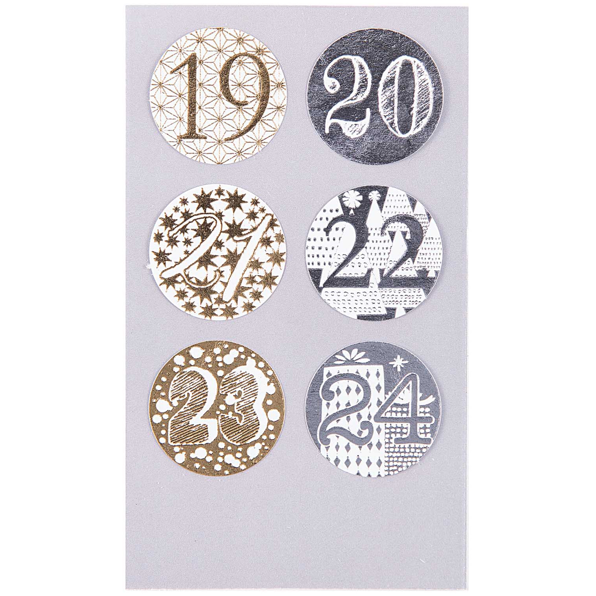 Adventskalender Sticker - Gold / Silber