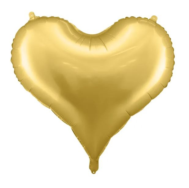 Folienballon "Herz" Satin Gold, 61 x 53 cm