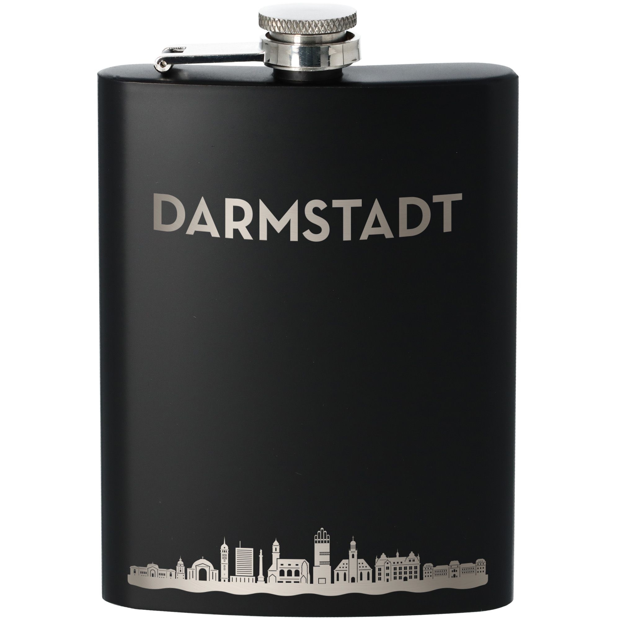 Flachmann Skyline Darmstadt Schwarz 235ml