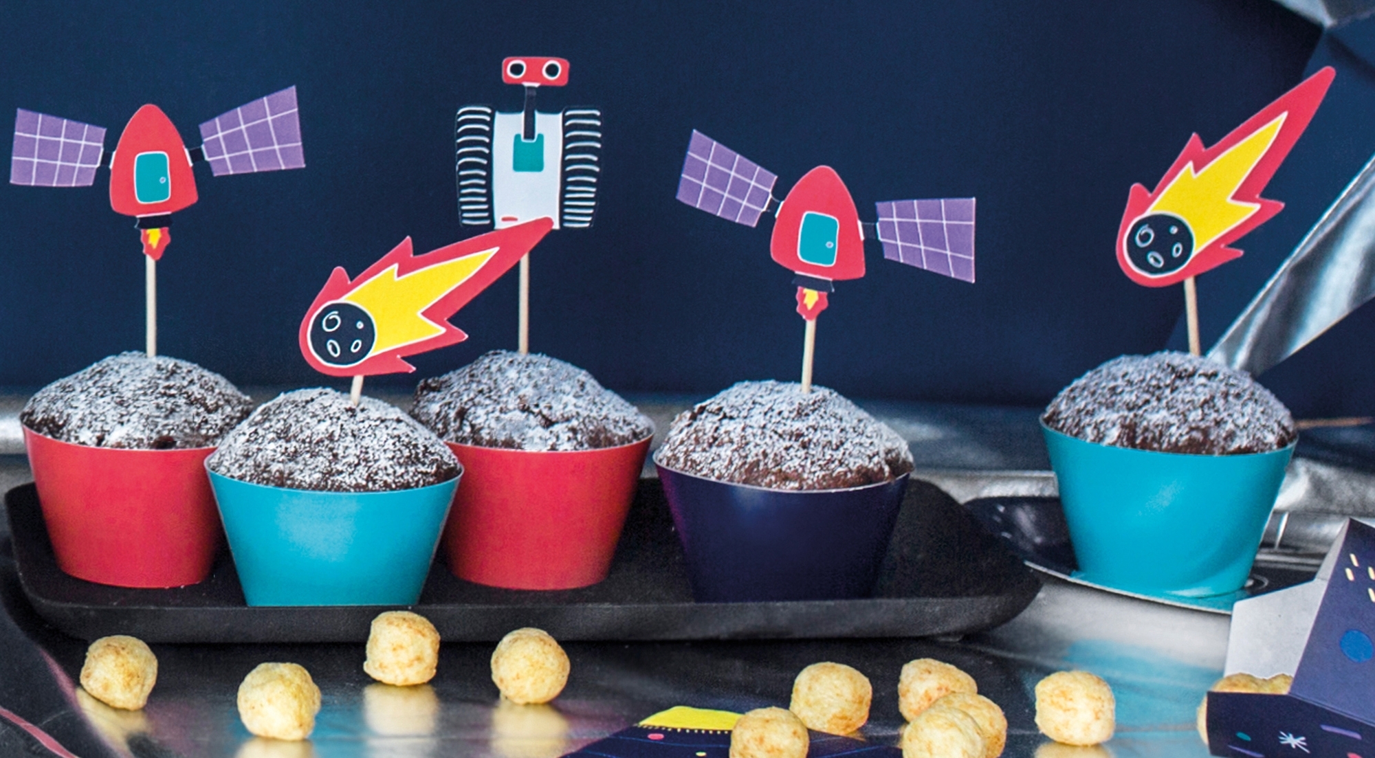 Weltraum - Cupkake Kit für 6 Muffins