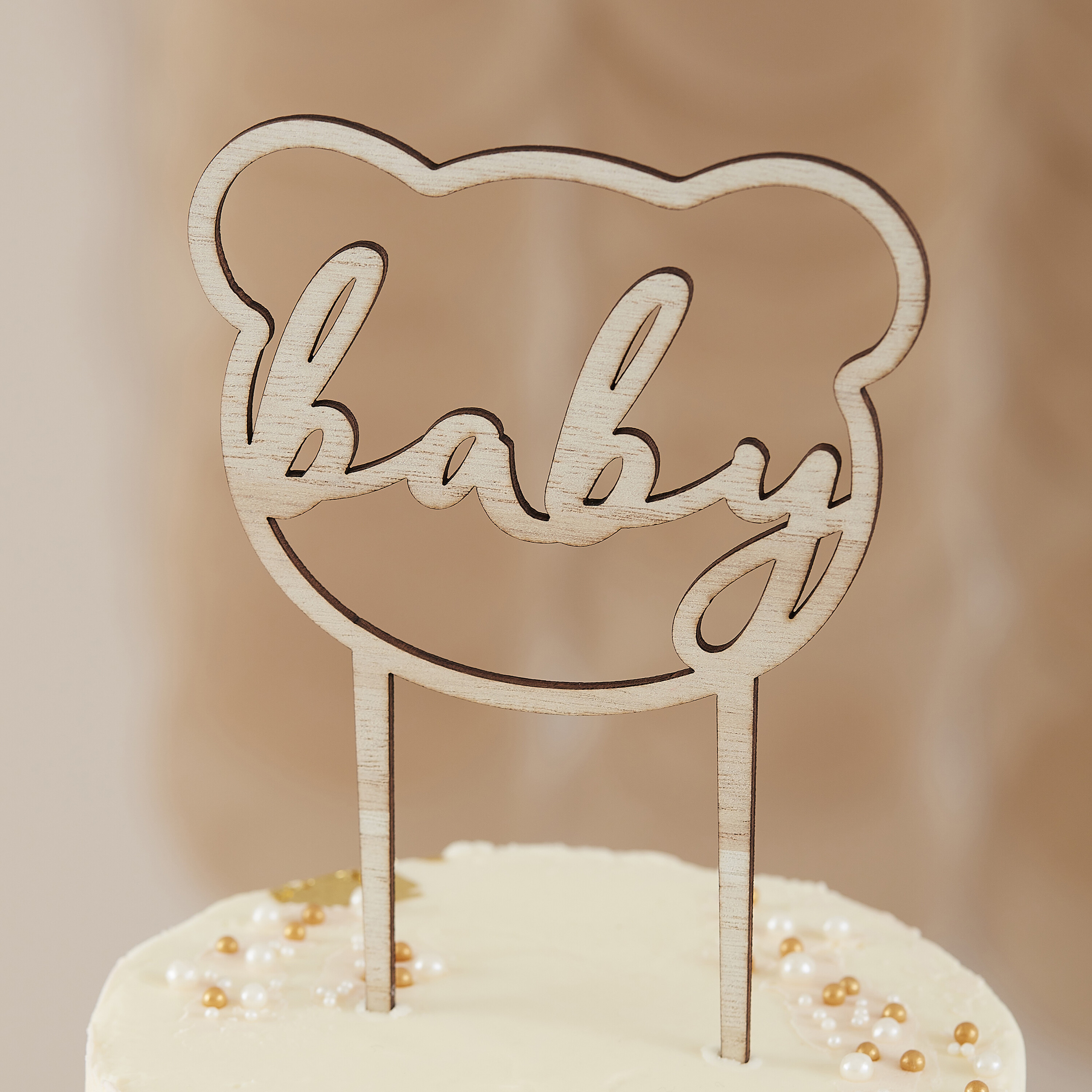 Cake Topper aus Holz "Teddy"