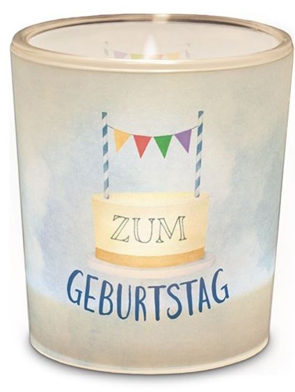 Teelichtglas "Zum Geburtstag"