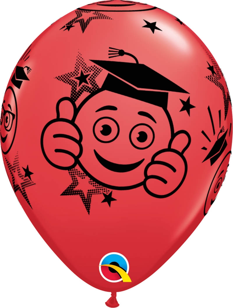 Qualatex Latexballon Bachelor Emojis verschiedene Farben Ø 30cm