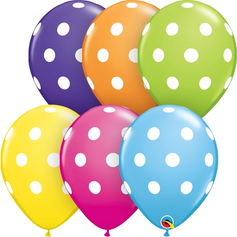 Qualatex Latexballon Big Polka Dots verschiedene Farben Ø 30cm