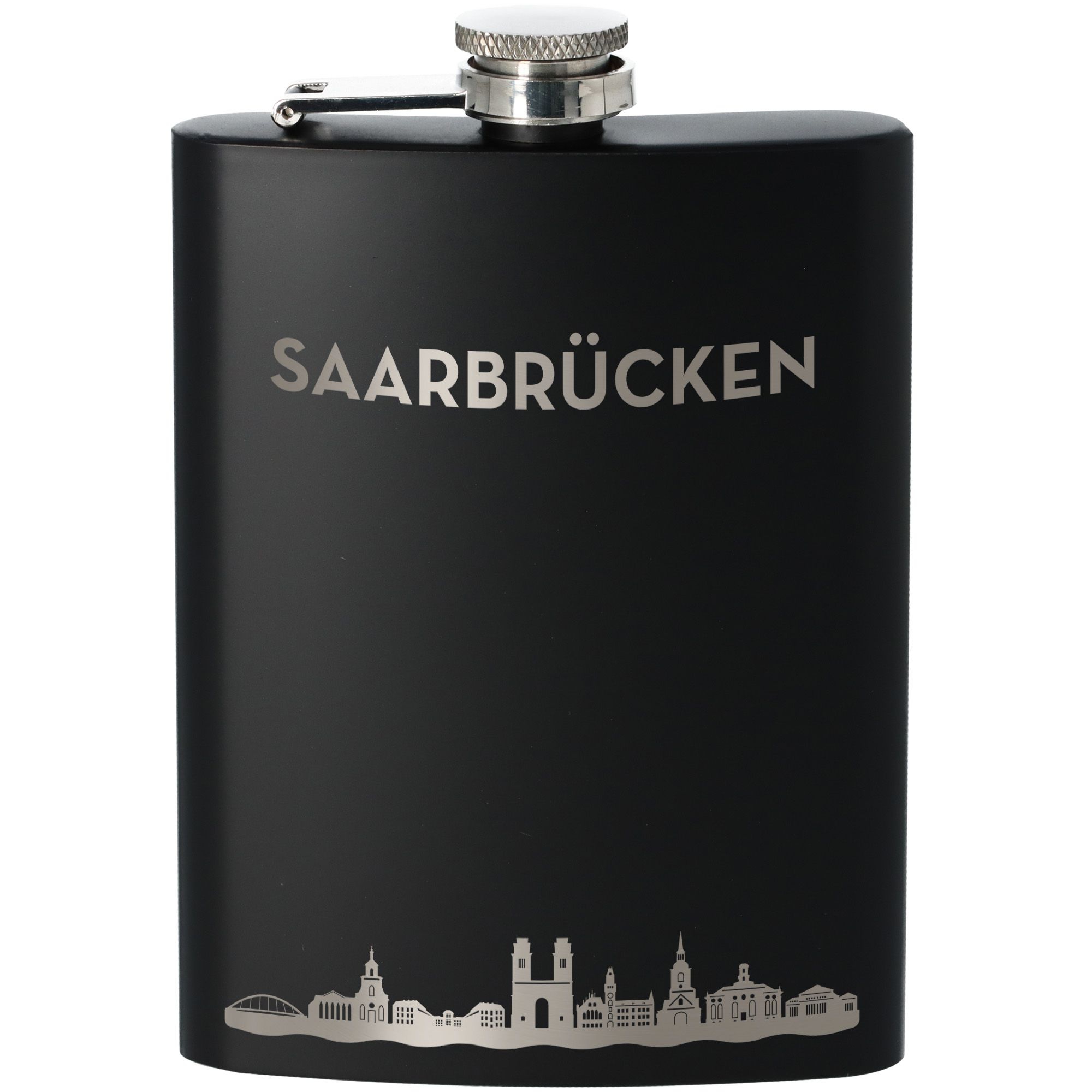 Flachmann Skyline Saarbrücken Schwarz 235ml