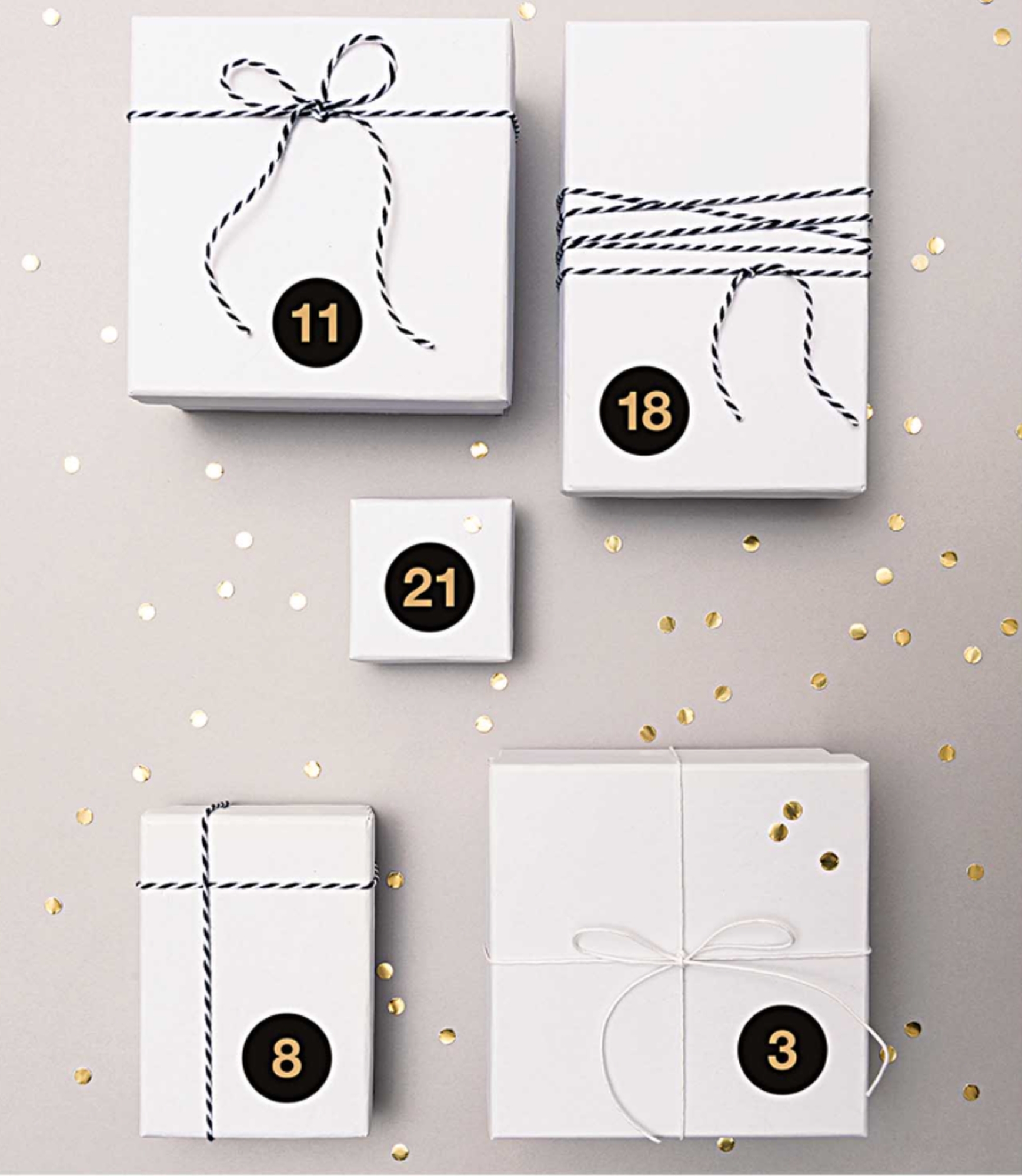 Adventskalender Sticker - Schwarz / Gold