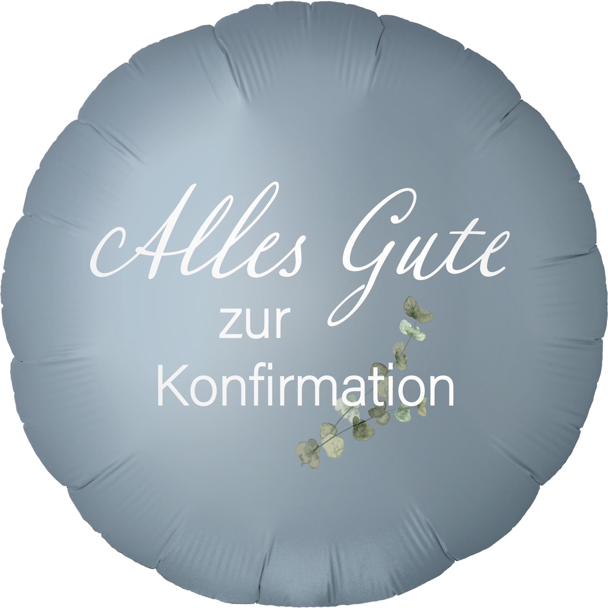 Folienballon Rund Satin Luxe Steel Blue mit "Alles Gute zur Konfirmation" 45cm