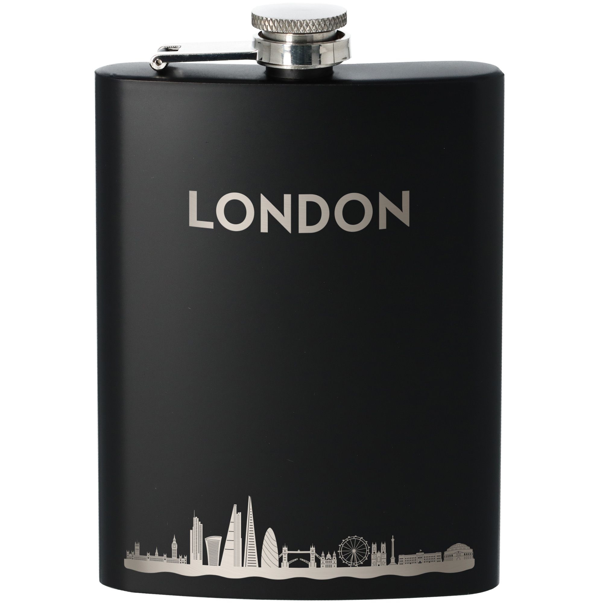 Flachmann Skyline London Schwarz 235ml