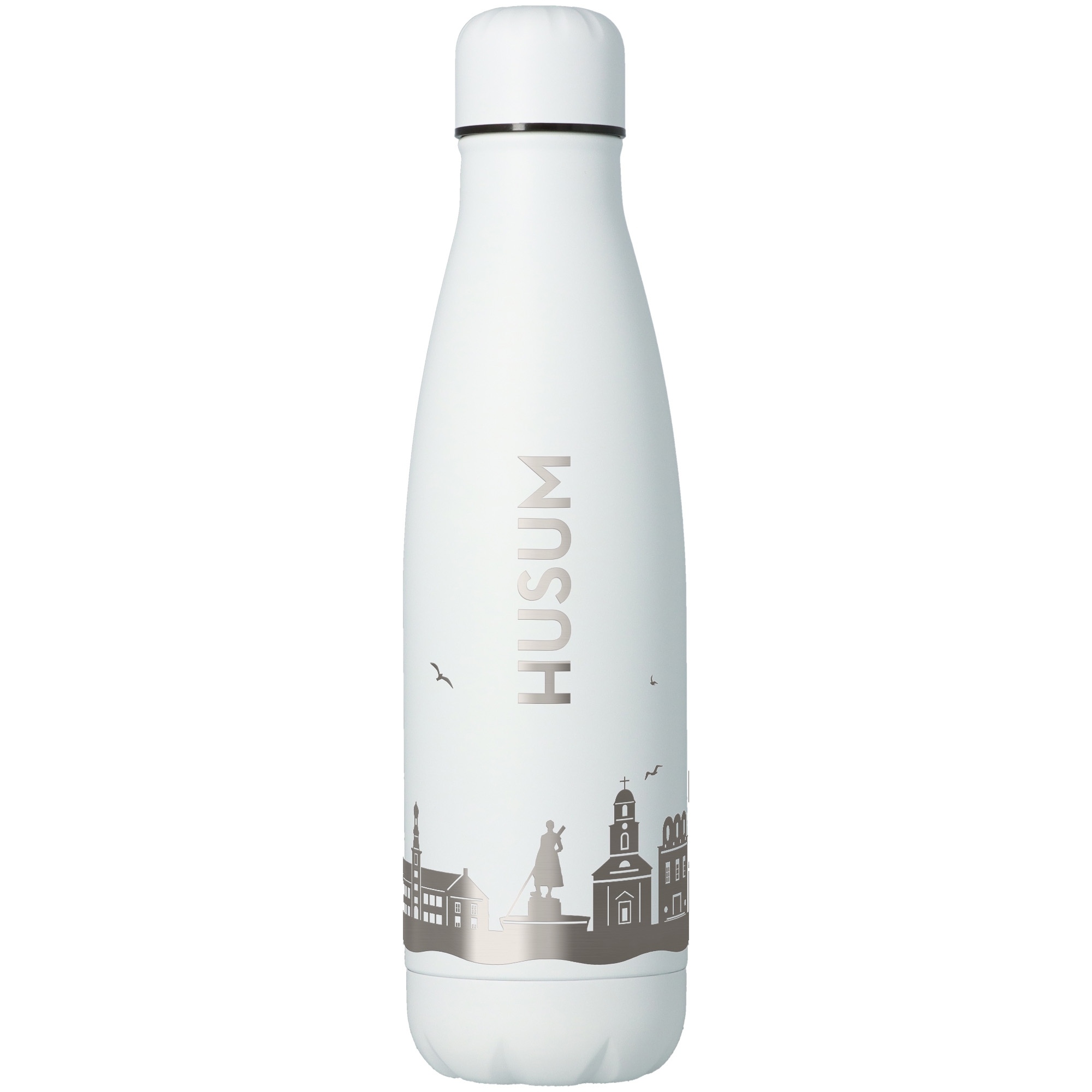 Trinkflasche Skyline Husum Weiß 500ml