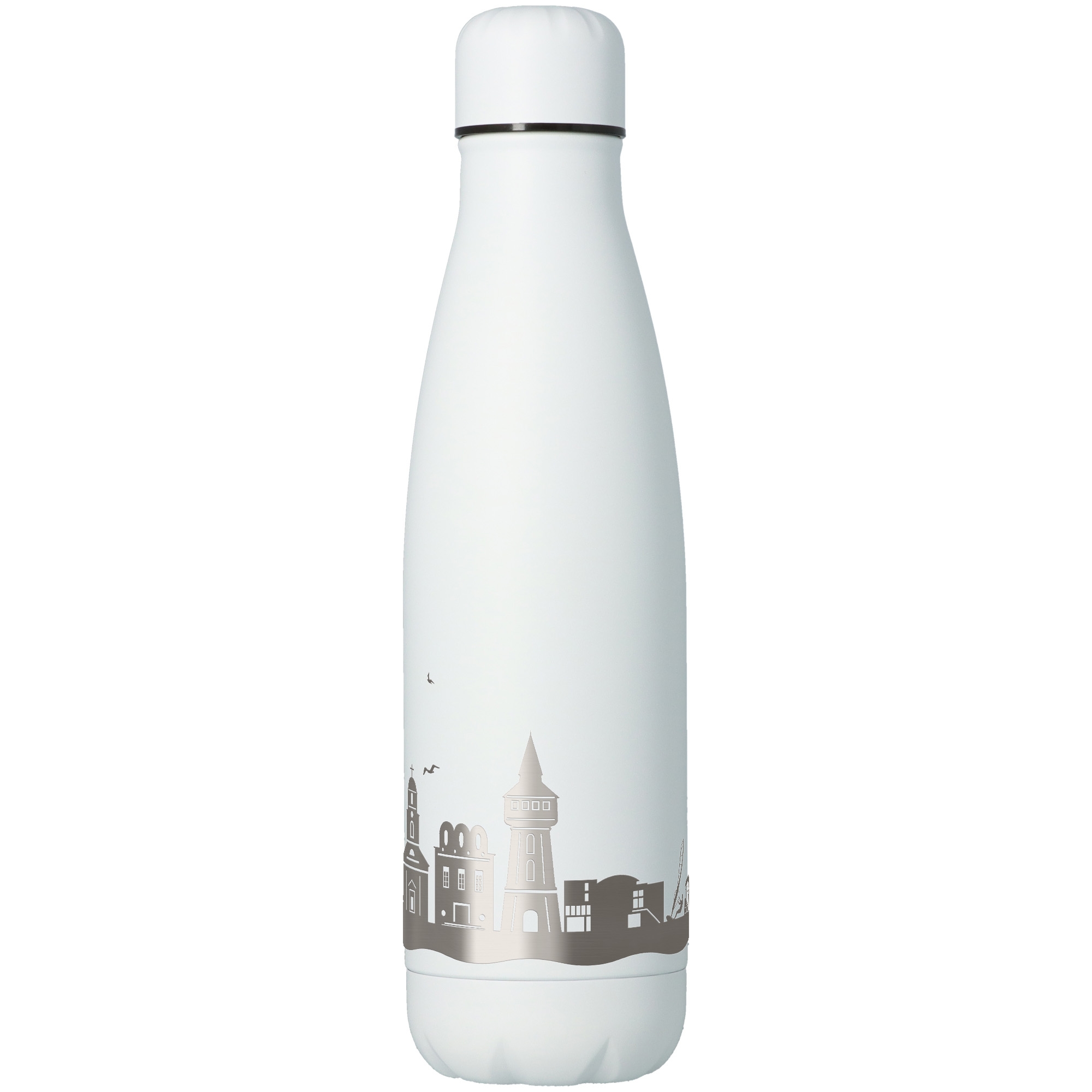 Trinkflasche Skyline Husum Weiß 500ml