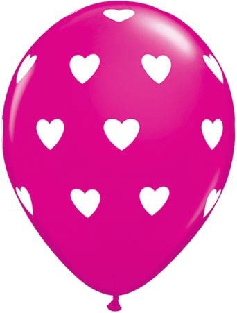 Qualatex Latexballon Big Hearts Assorted Pink & Wild Berry Ø 30cm