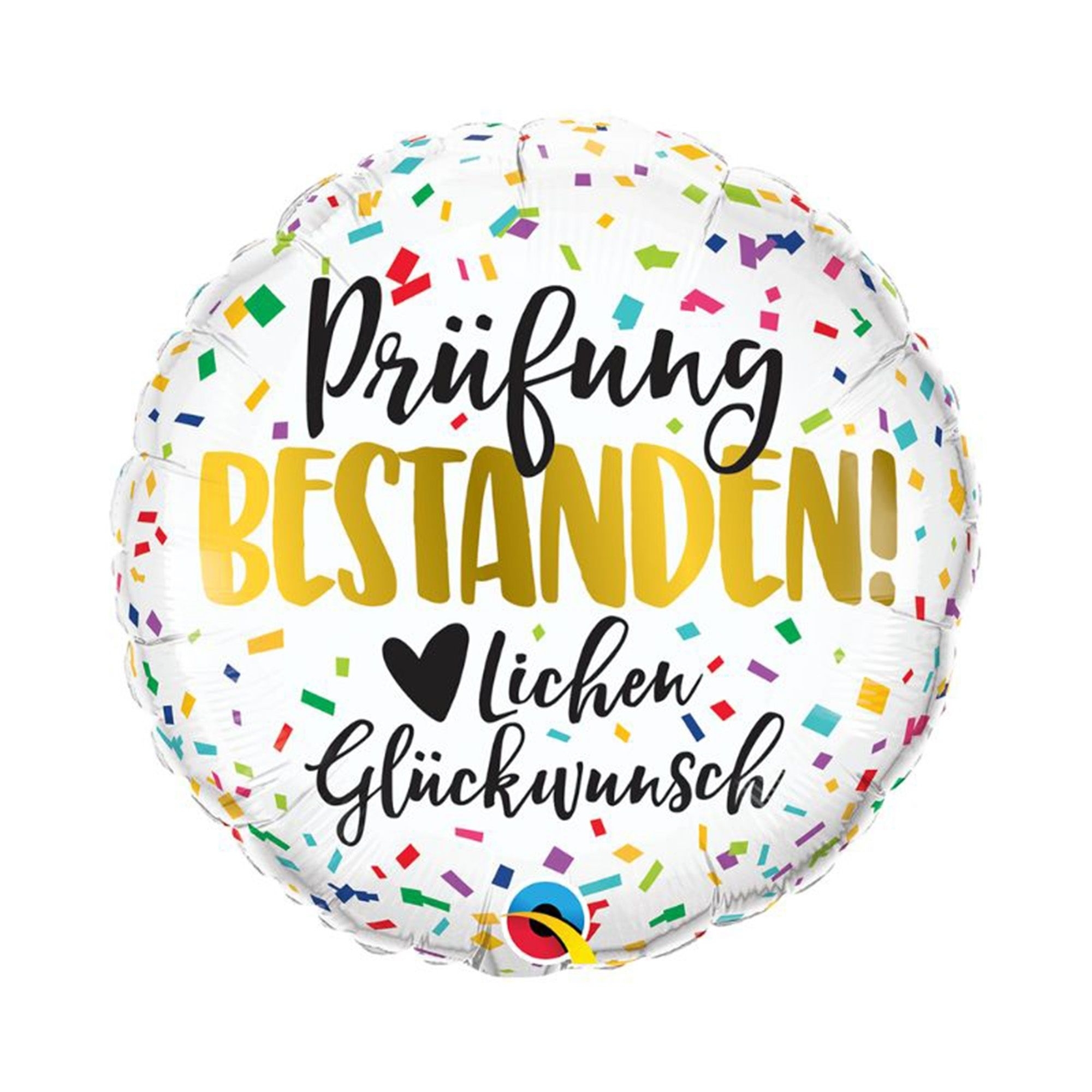 Folienballon Metallic Konfetti "Prüfung bestanden" 45cm