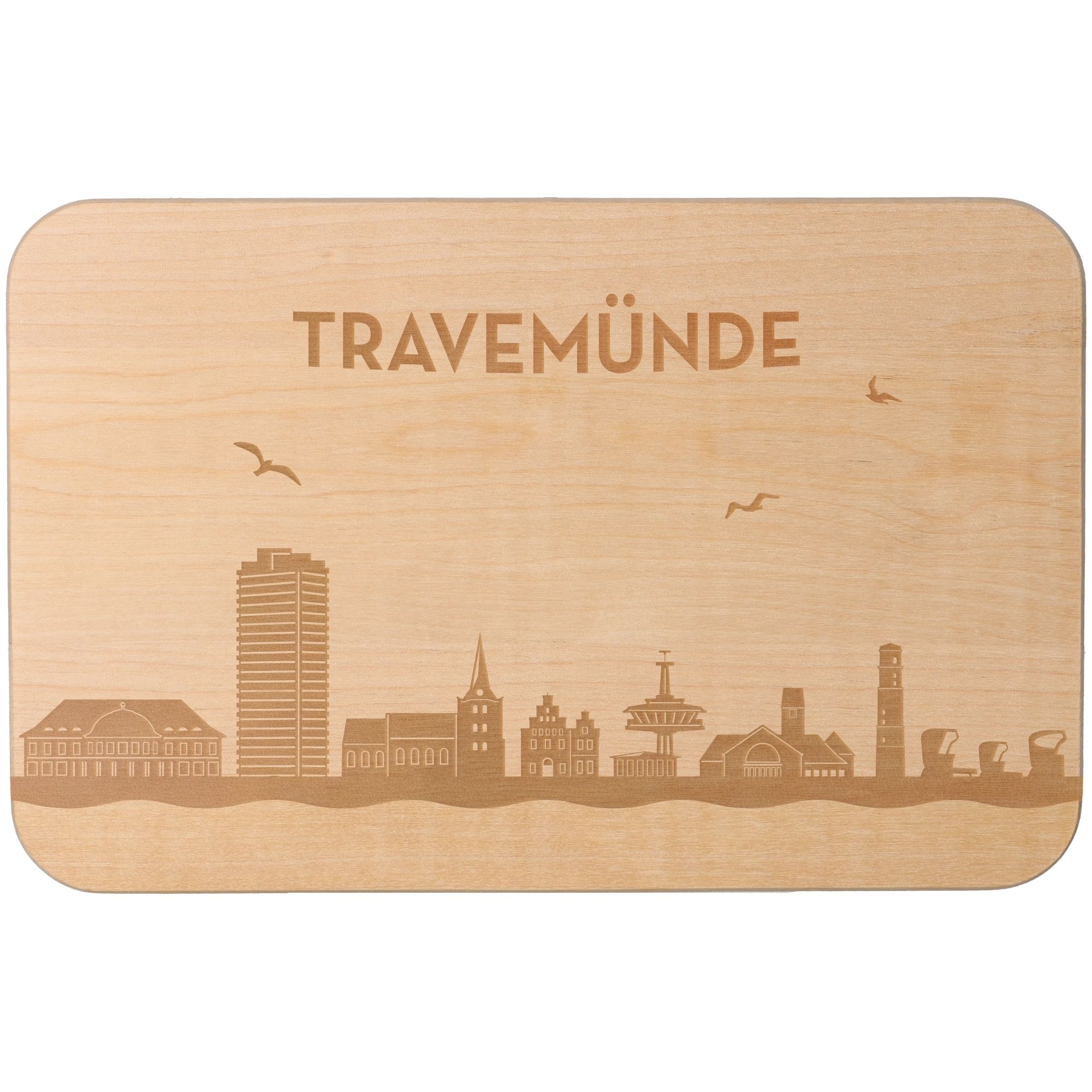 Frühstücksbrett Skyline Travemünde 23cm x 15cm x 1cm