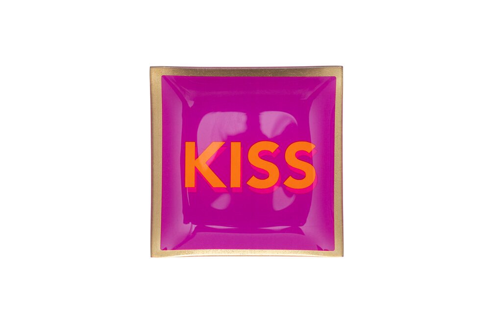 Glasteller "Kiss", Fuchsia - S