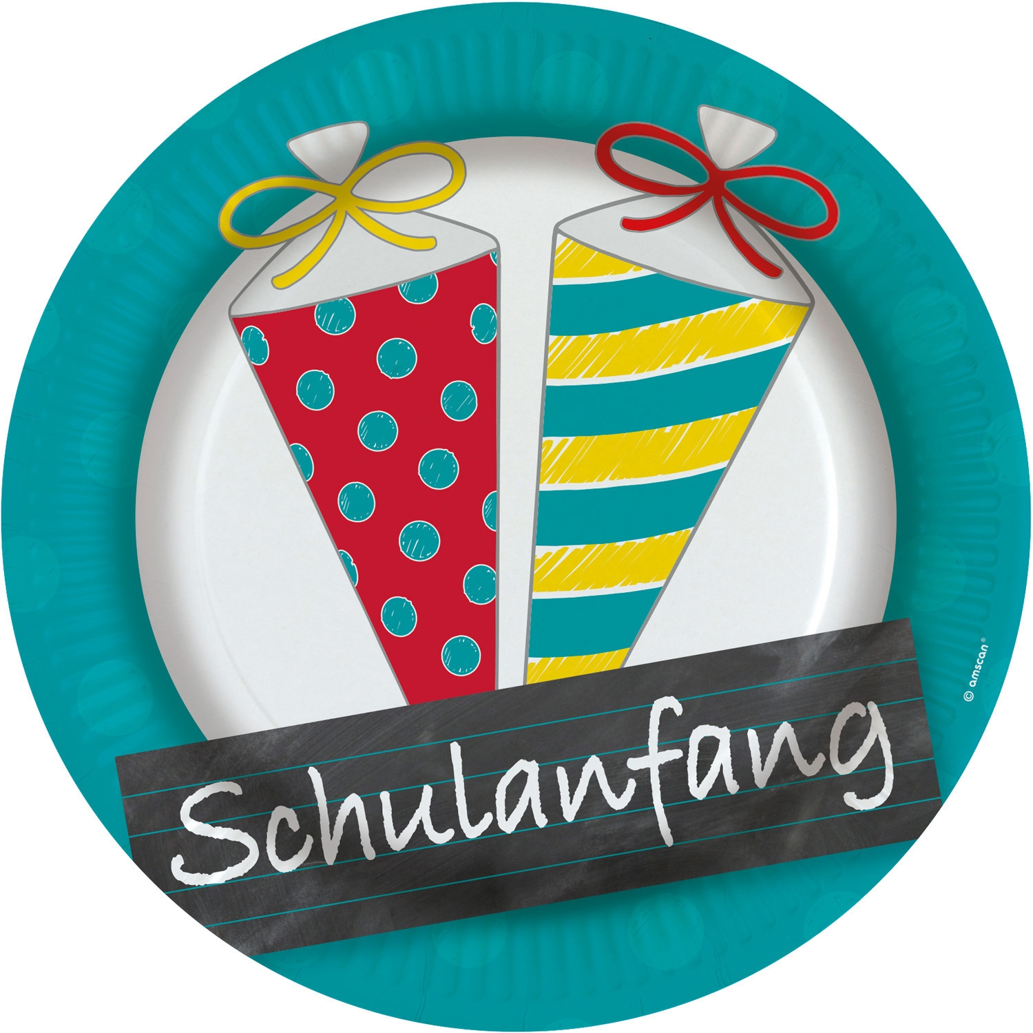 8 Pappteller "Schulanfang"