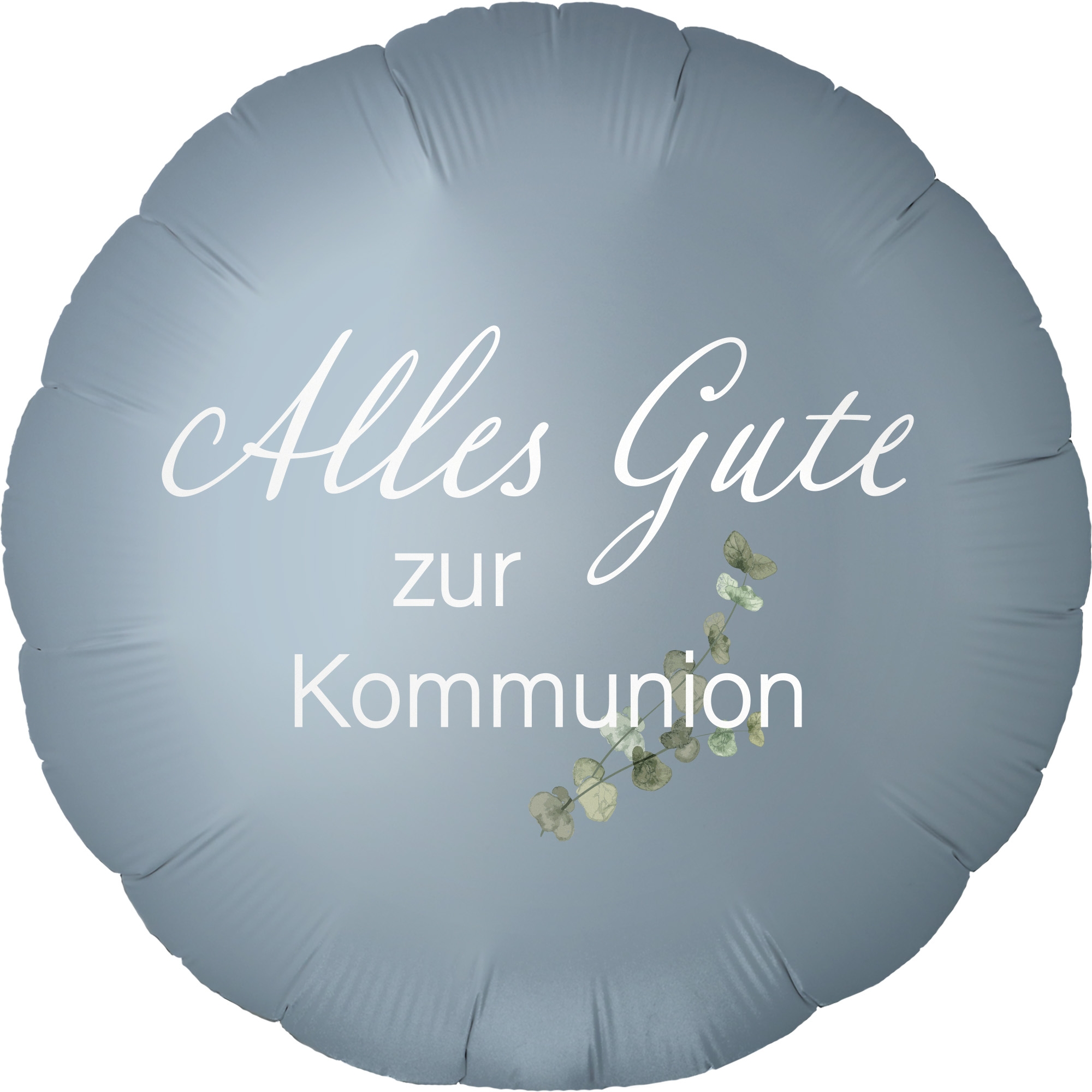 Folienballon Rund Satin Luxe Steel Blue mit "Alles Gute zur Kommunion" 45cm