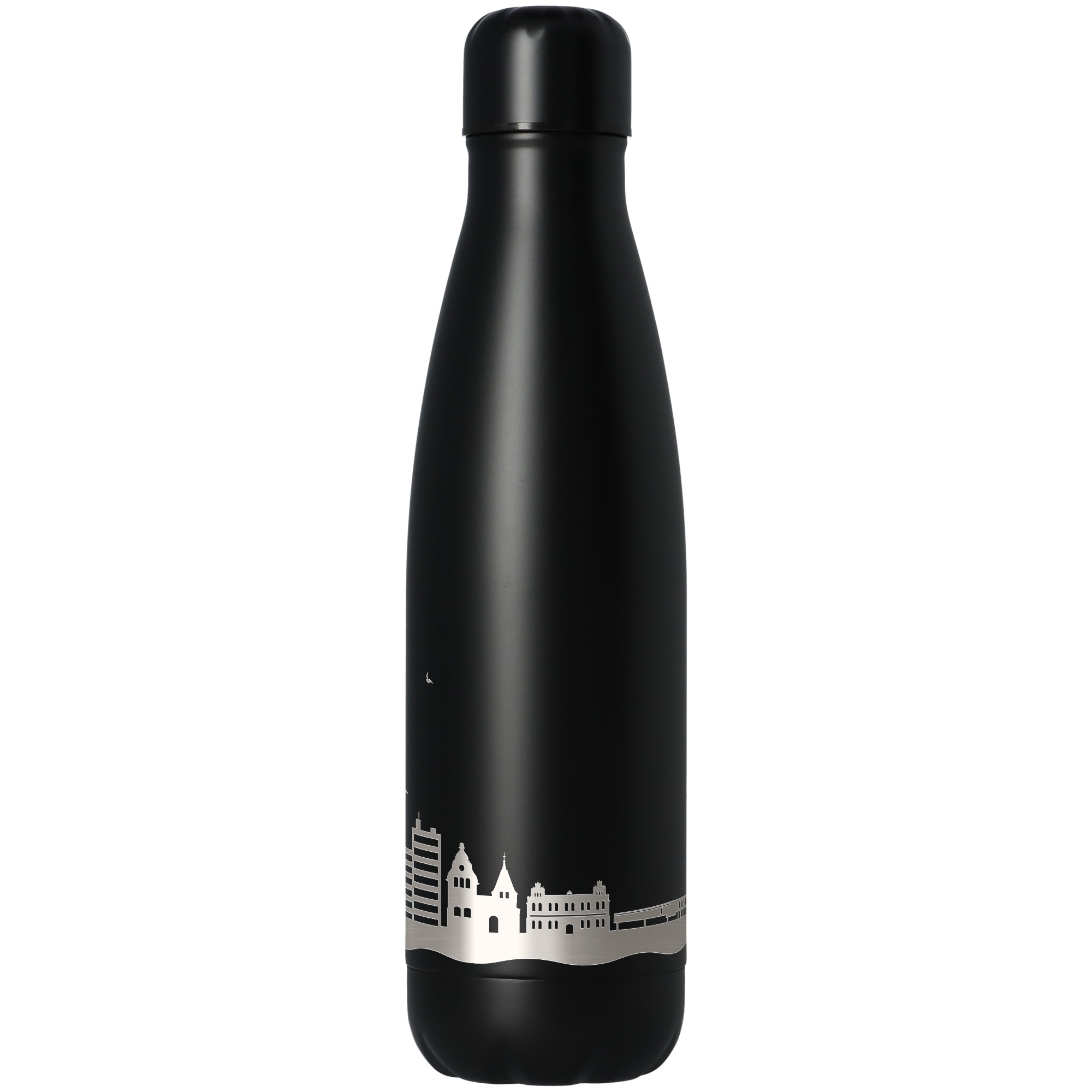 Trinkflasche Skyline Heiligenhafen Schwarz 500ml