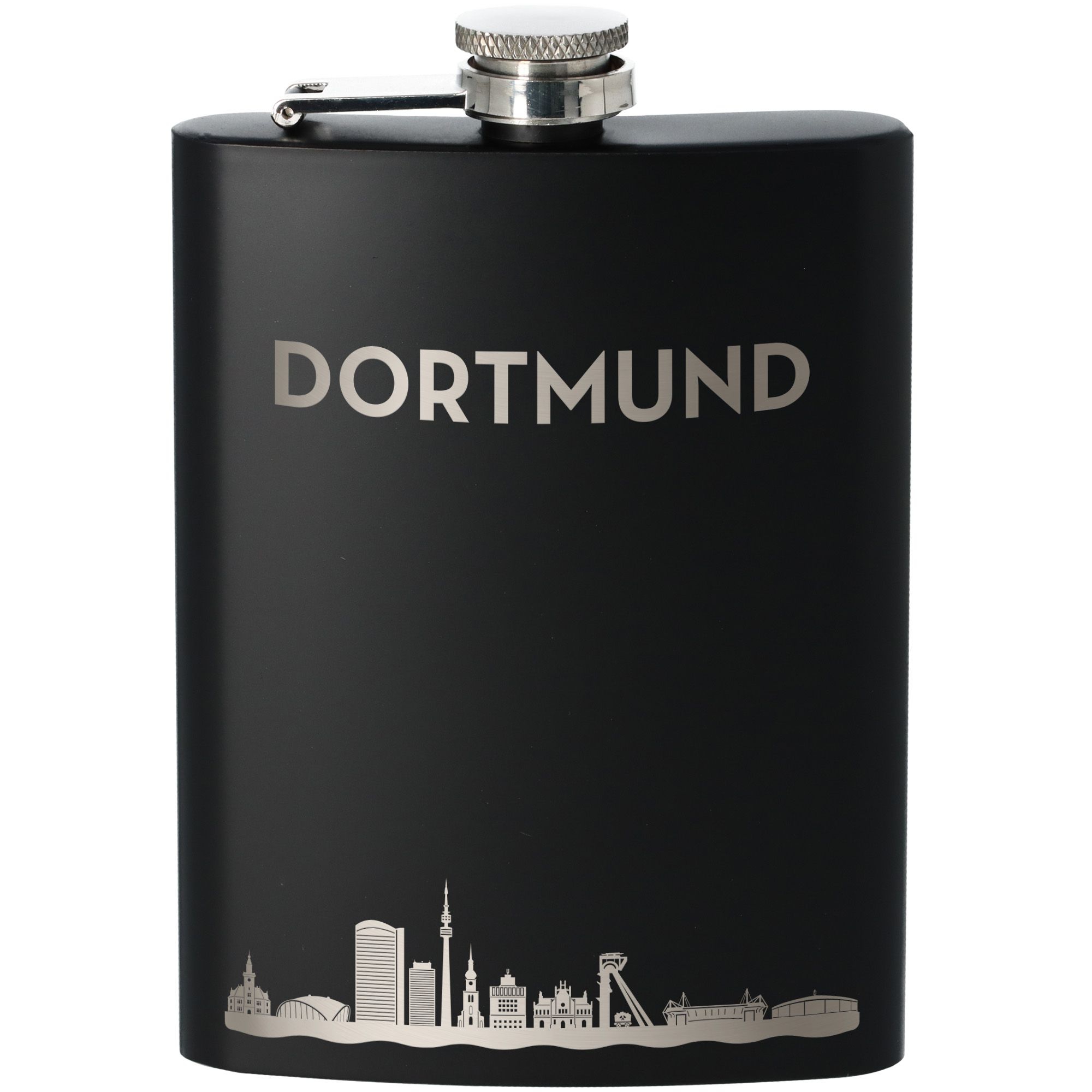 Flachmann Skyline Dortmund Schwarz 235ml