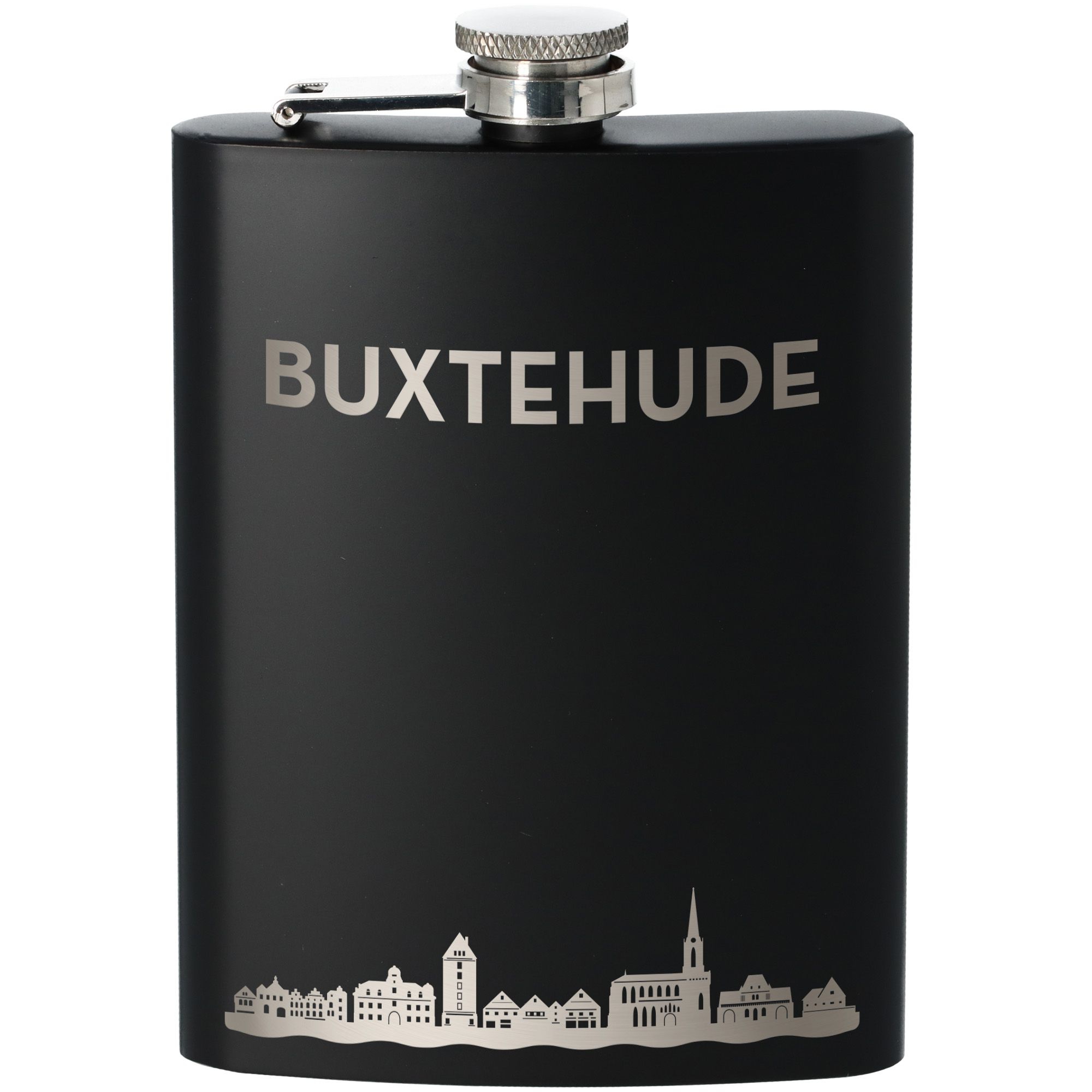 Flachmann Skyline Buxtehude Schwarz 235ml