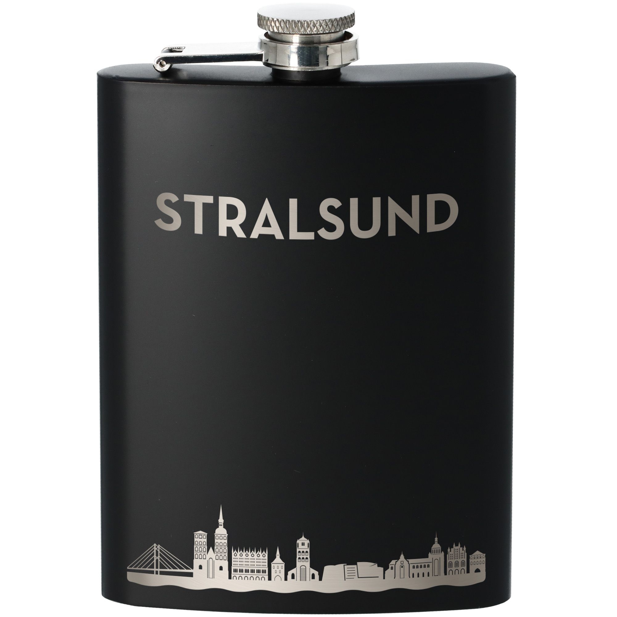 Flachmann Skyline Stralsund Schwarz 235ml