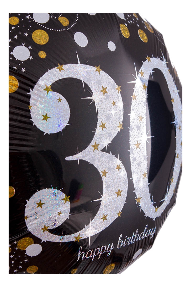 Folienballon Sparkling Birthday 30. Geburtstag Holographic 43cm