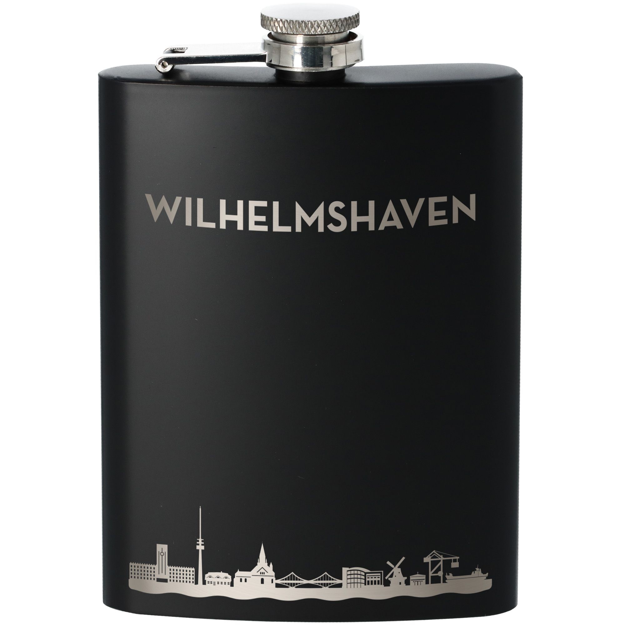 Flachmann Skyline Wilhelmshaven Schwarz 235ml