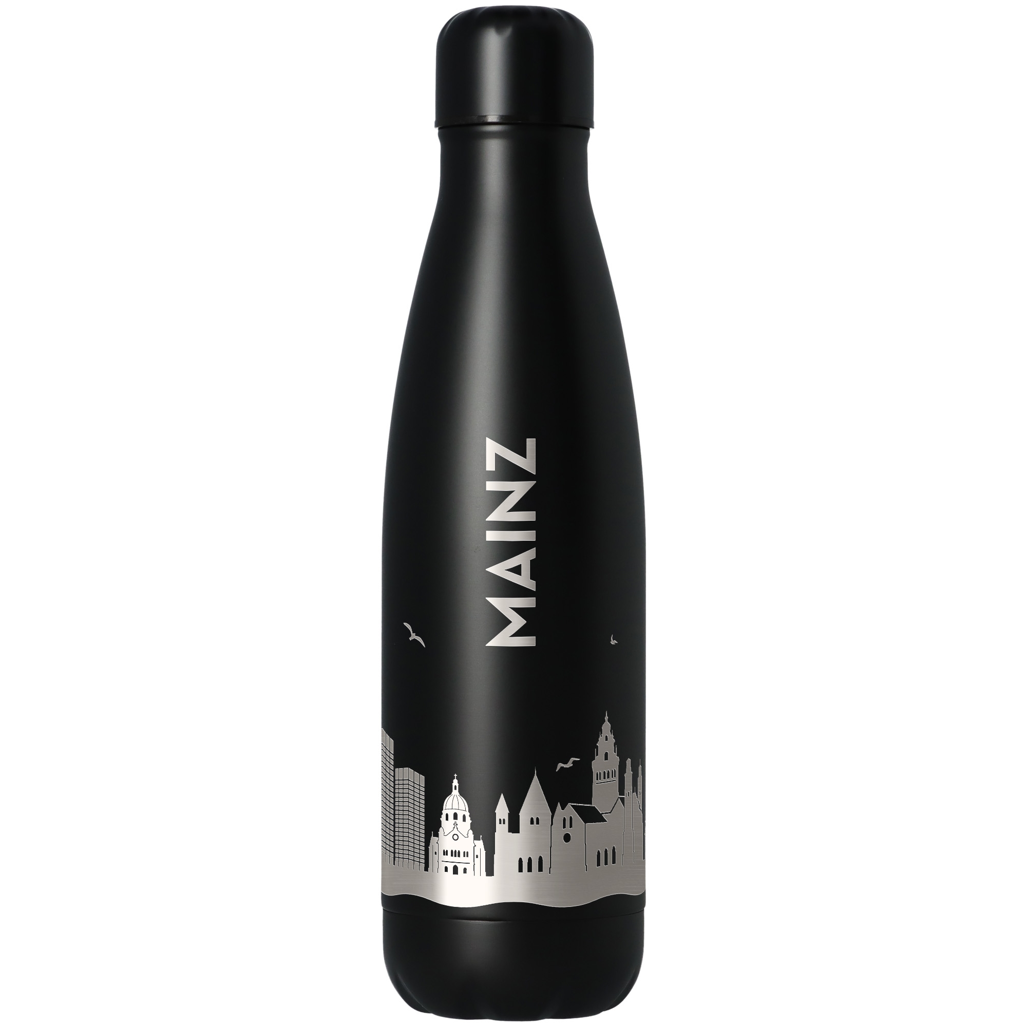 Trinkflasche Skyline Mainz Schwarz 500ml