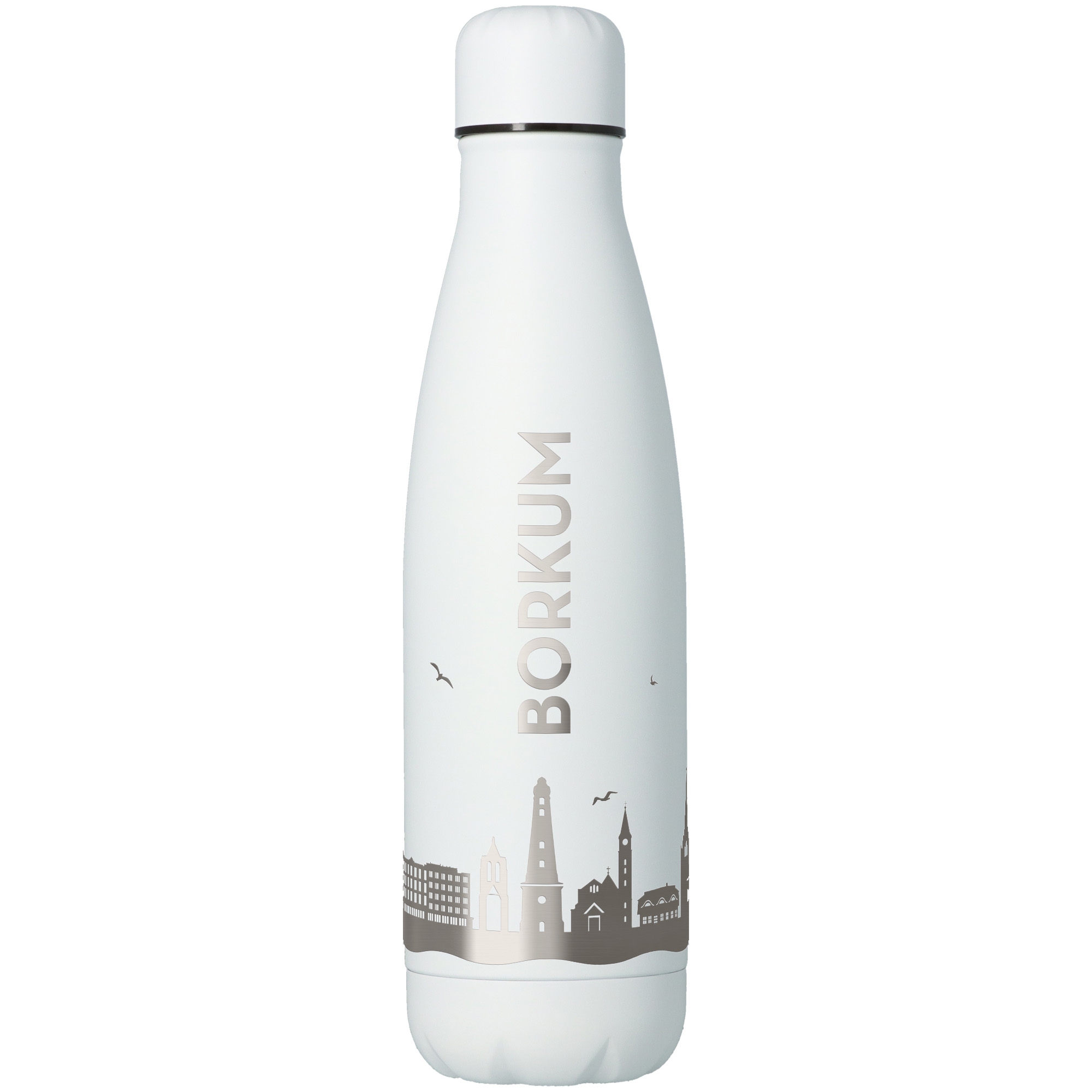 Trinkflasche Skyline Borkum Weiß 500ml