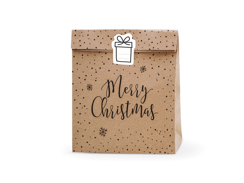 Geschenktüten-Set "Merry Christmas" Kraftpapier