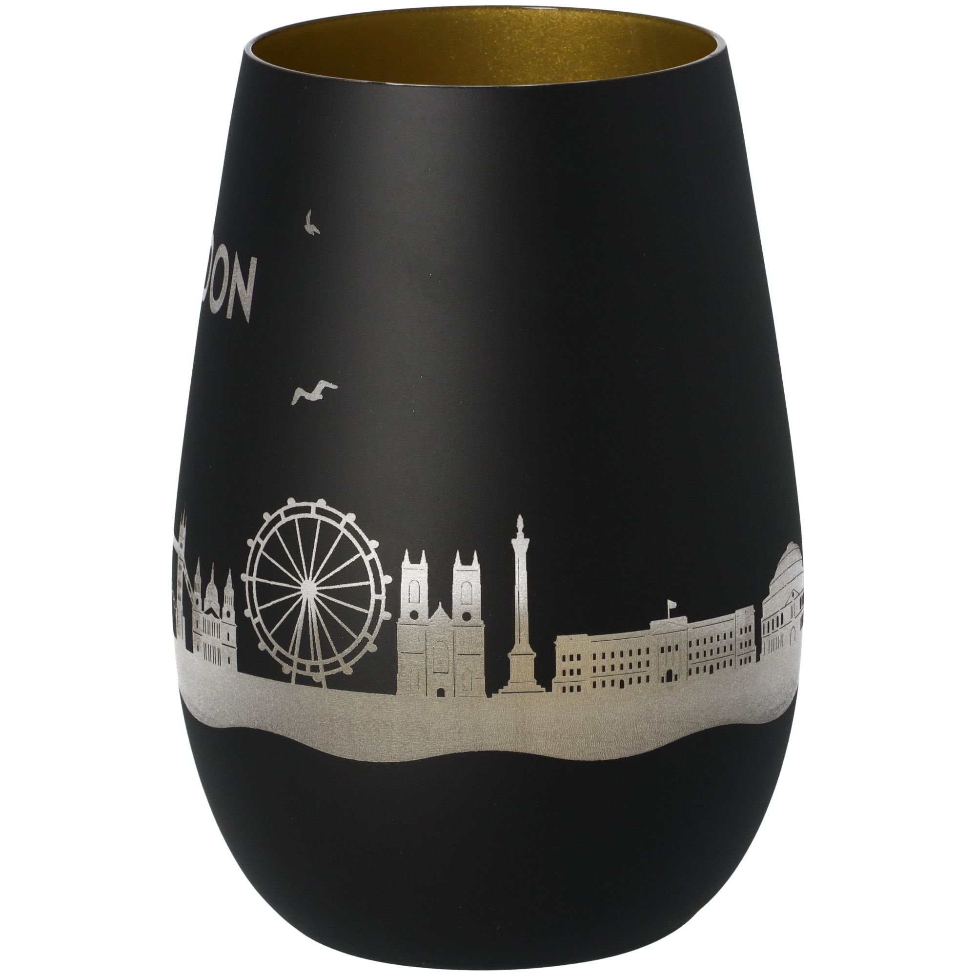 Windlicht Skyline London Schwarz/Gold