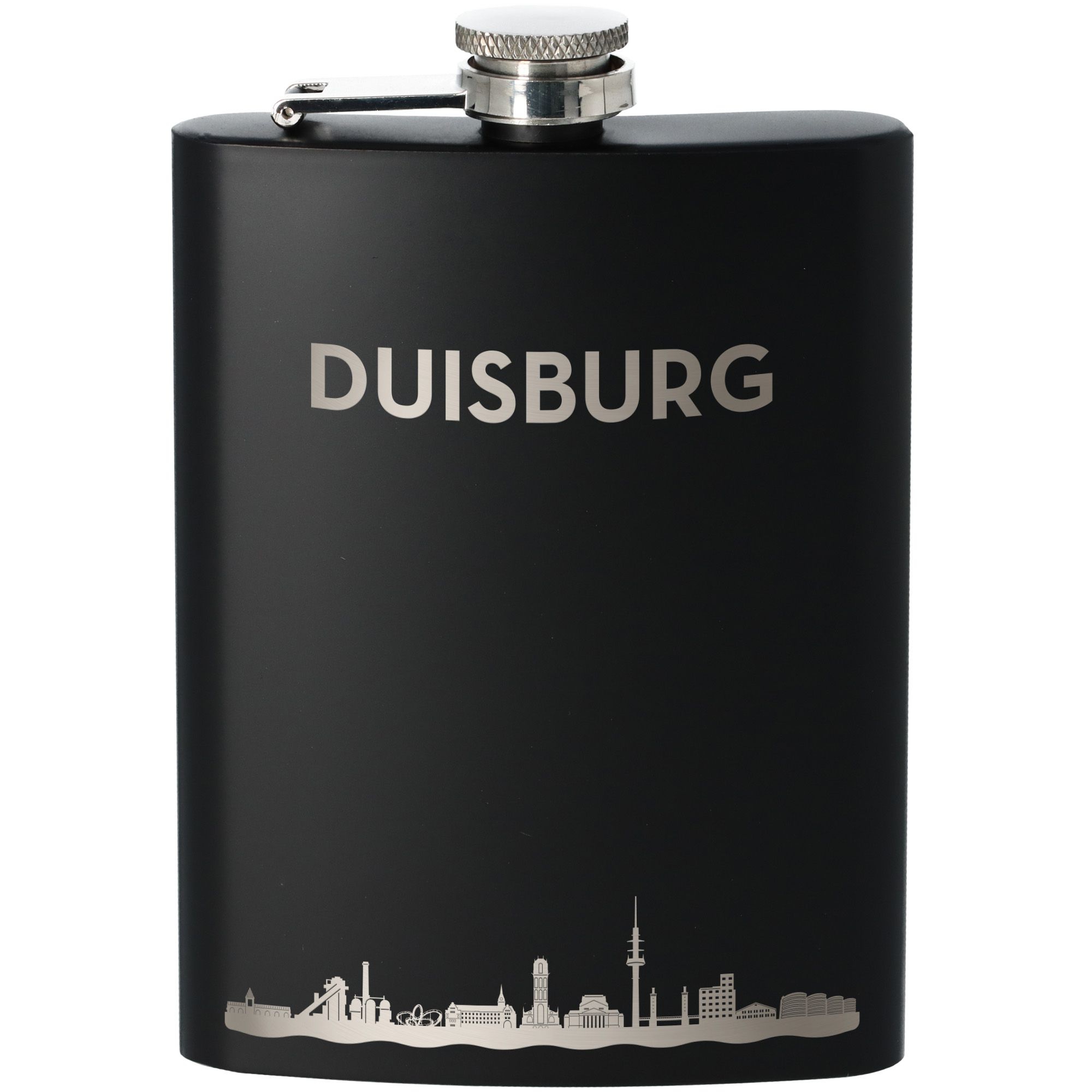 Flachmann Skyline Duisburg Schwarz 235ml