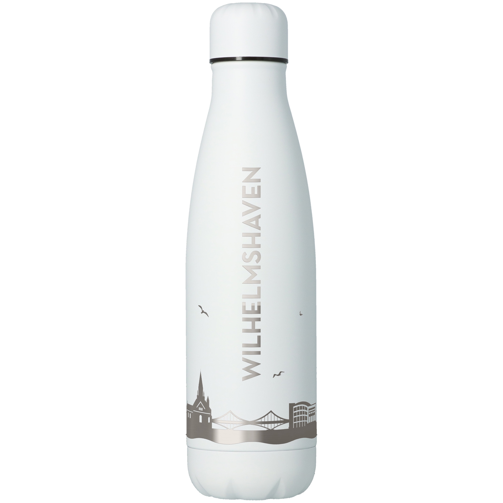 Trinkflasche Skyline Wilhelmshaven Weiß 500ml