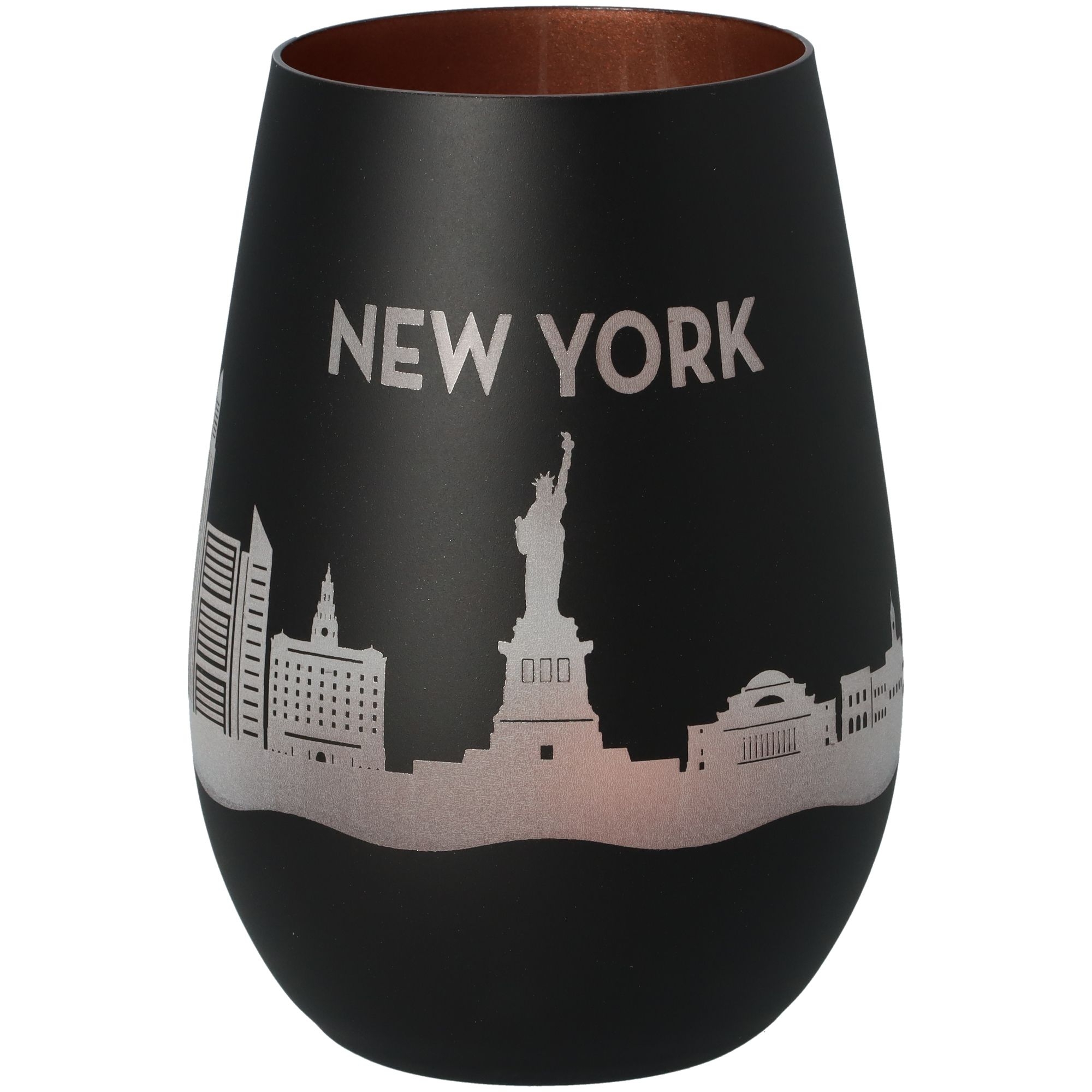 Windlicht Skyline New York Schwarz/Bronze