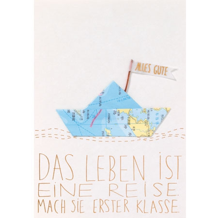 Räder Design - Grußkarte "Landkarte- Das Leben ist eine Reise..."