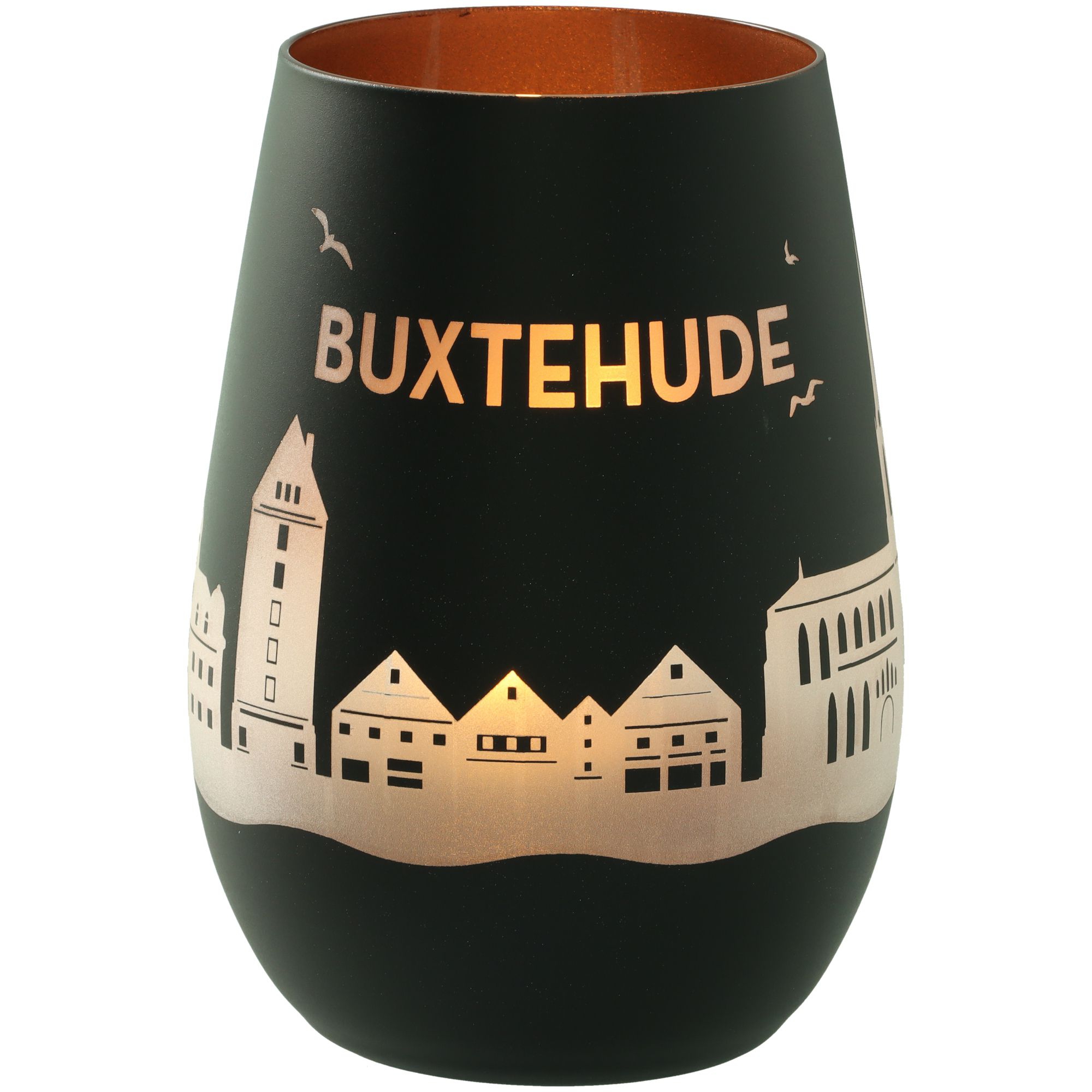 Windlicht Skyline Buxtehude Schwarz/Bronze