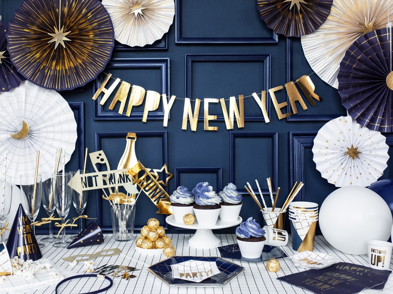 Happy New Year - Girlande Gold