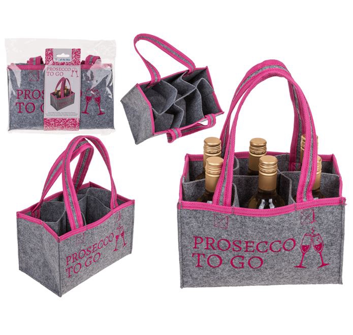 "Prosecco to Go" Filztasche für 6 Flaschen