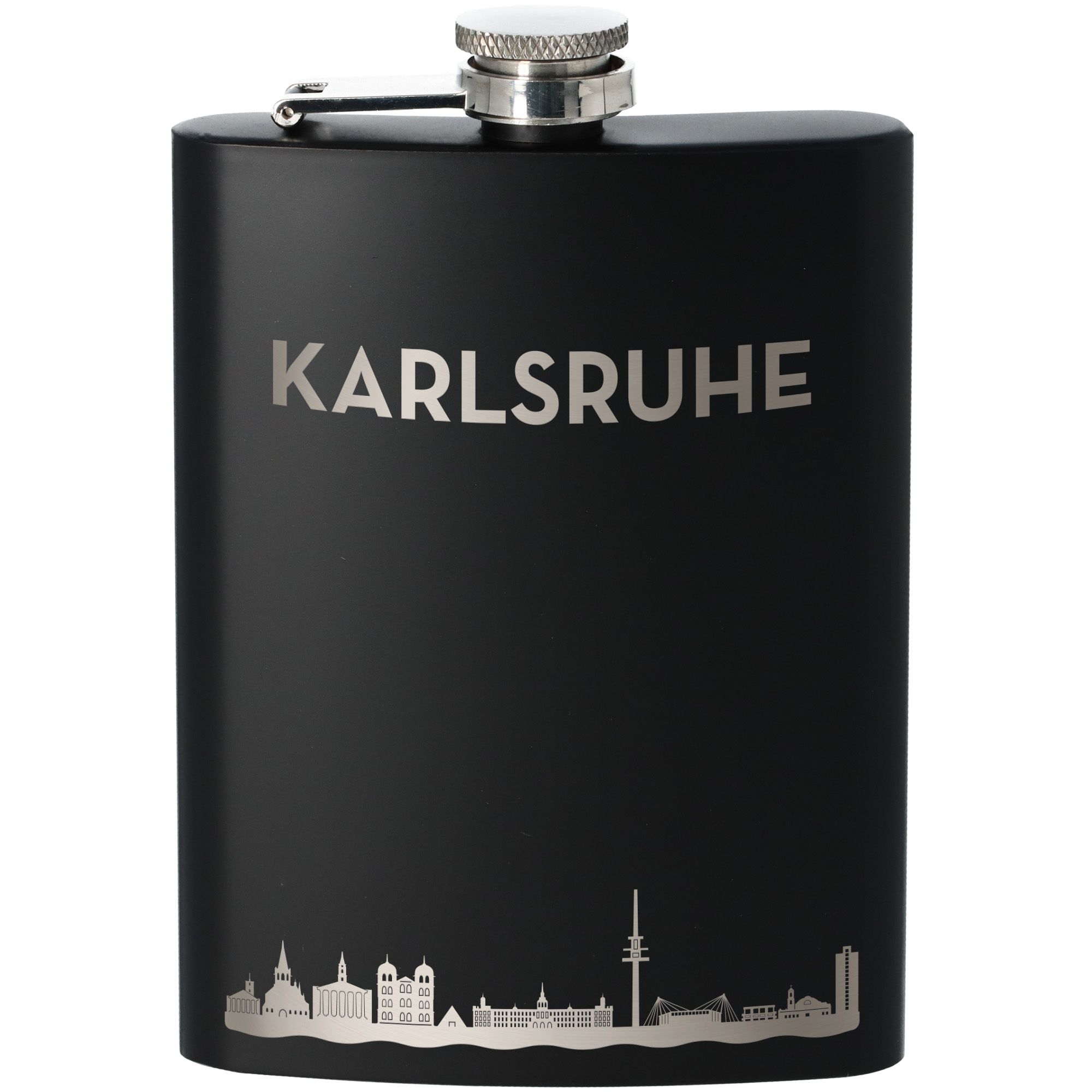 Flachmann Skyline Karlsruhe Schwarz 235ml