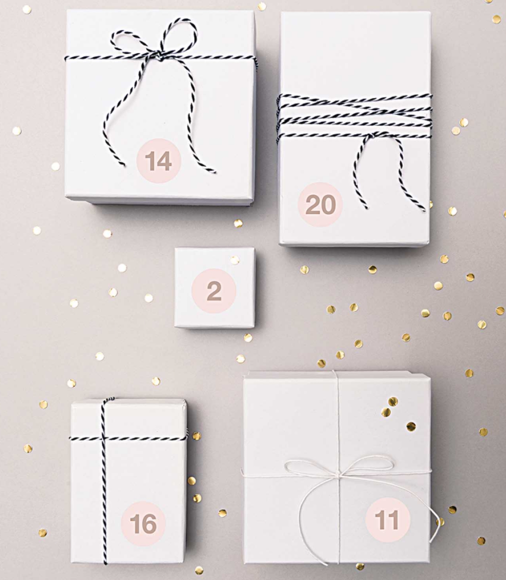 Adventskalender Sticker - Puder / Roségold