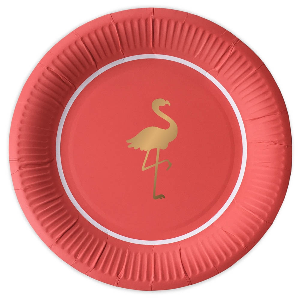 Flamingo - 10 Pappteller Korall