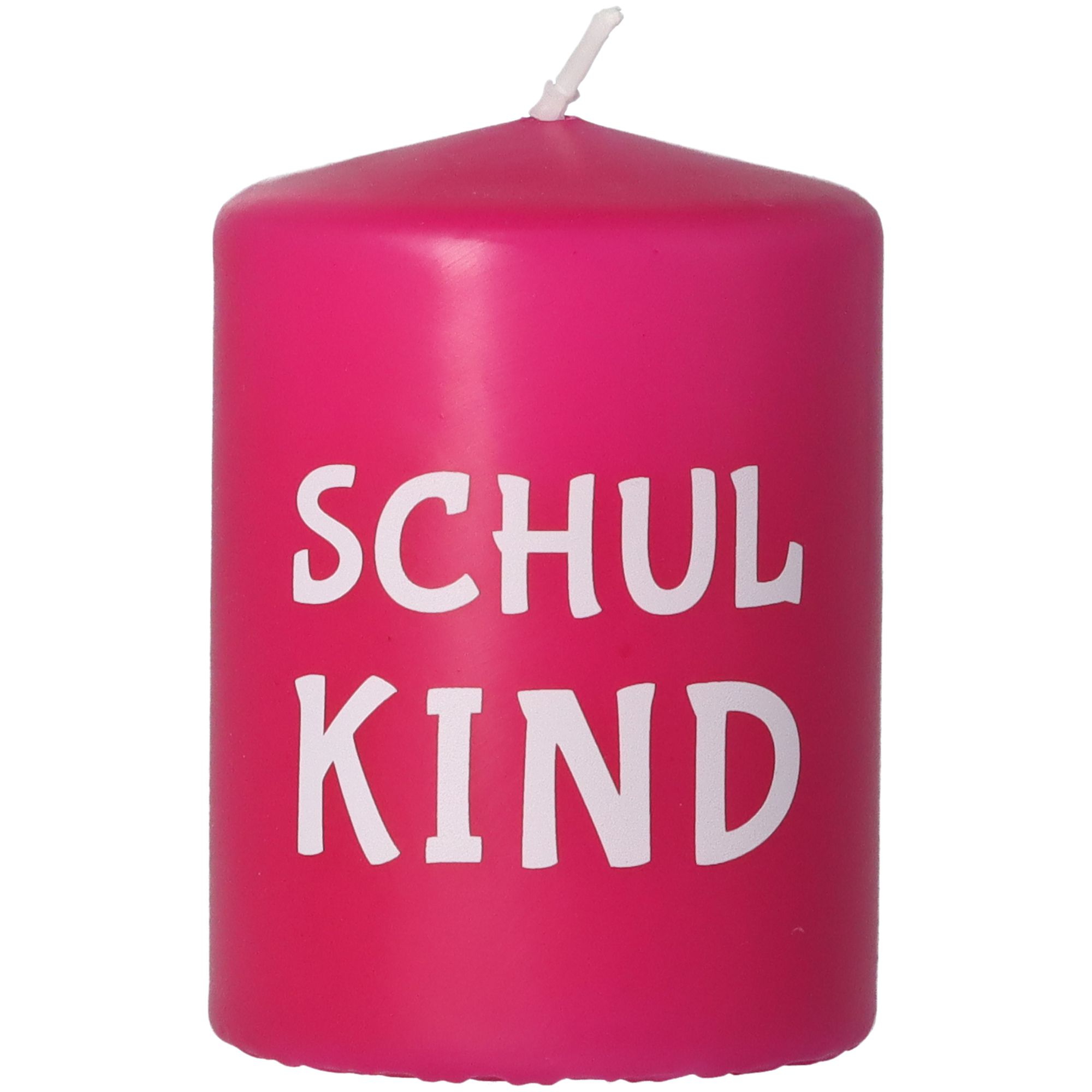 Stumpenkerze Pink "Schulkind"