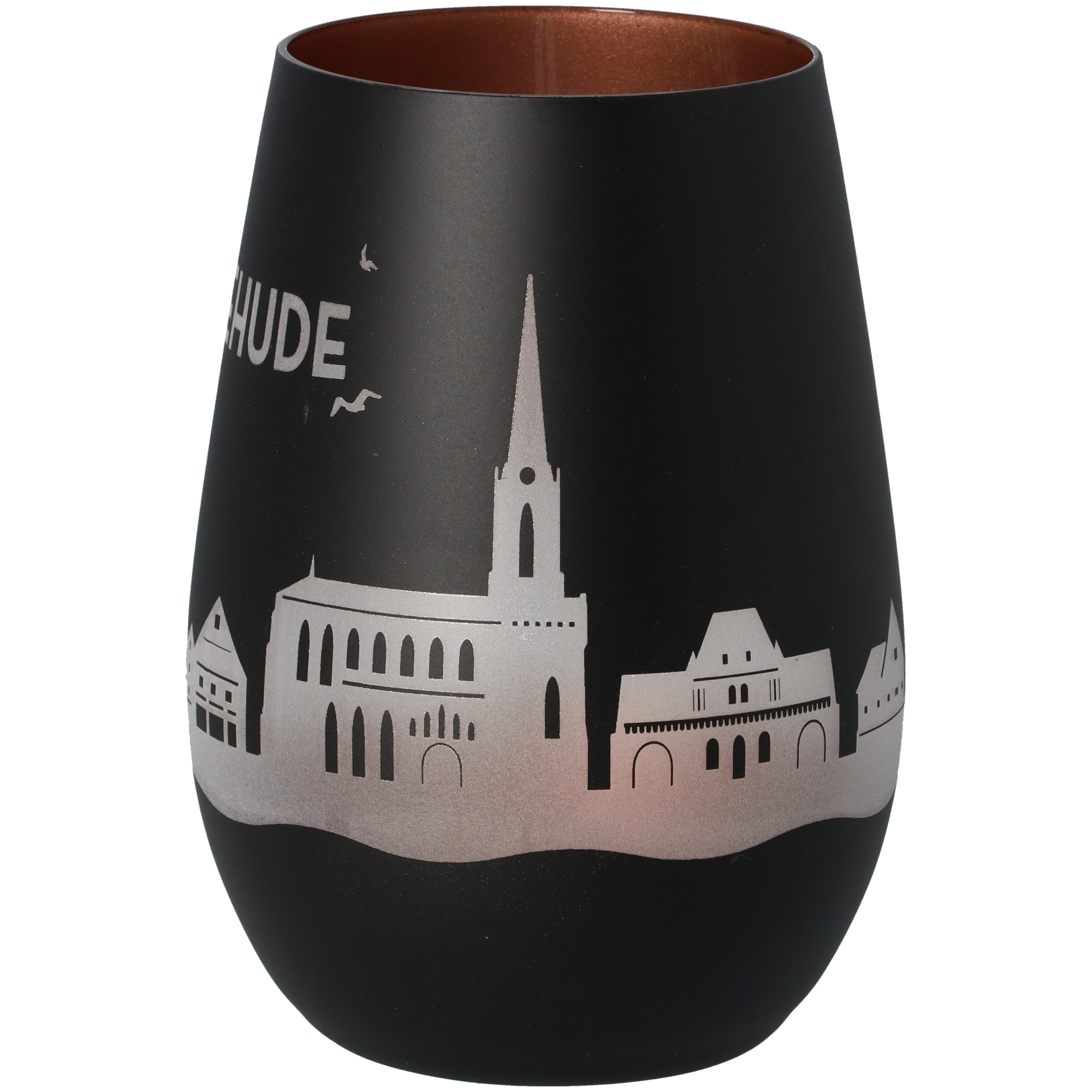 Windlicht Skyline Buxtehude Schwarz/Bronze