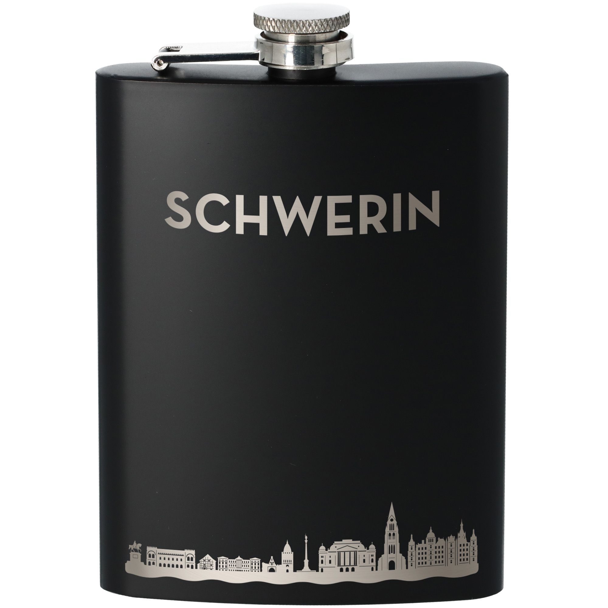 Flachmann Skyline Schwerin Schwarz 235ml