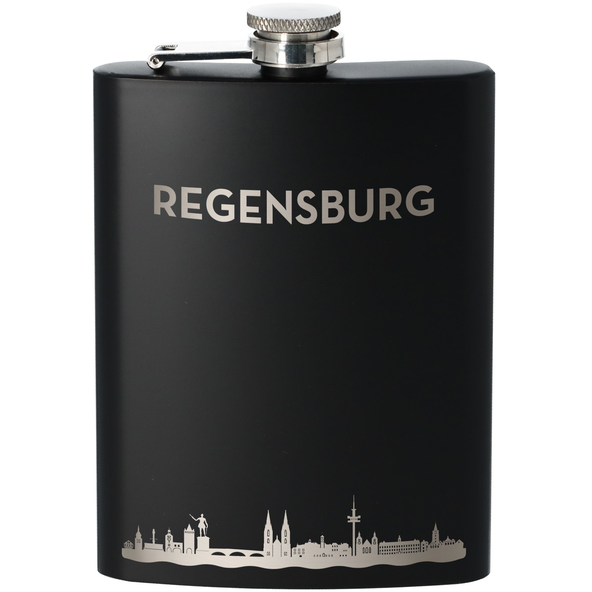 Flachmann Skyline Regensburg Schwarz 235ml